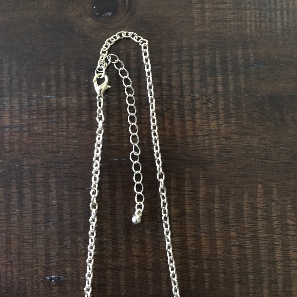 Vintage Turquoise & Pink Accent Goldtone Chain Necklace - Picture 3 of 5